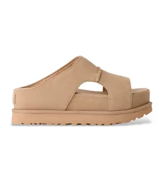 per donna 1175132 Sandali Goldenstar Hi Cutout Slide in pelle beige (36), Marrone, 3 a 5cm, Nessuno, Casual Menta