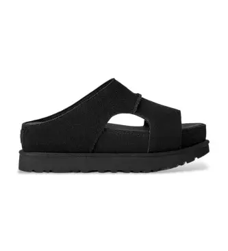 per donna 1175132 Sandali Goldenstar Hi Cutout Slide neri (38), Nero, 3 a 5cm, Camoscio, Nessuno, Casual Pelle