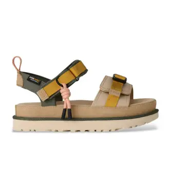 per donna 1180070 Sandali in pelle multicolore Goldenstar Wildwood (36), Beige, 3 a 5cm, Velcro, Casual Menta