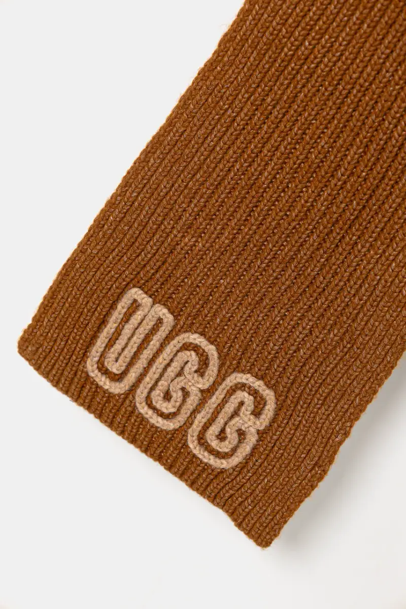 sciarpa con aggiunta di lana CHUNKY donna colore marrone con applicazione 102787 miniatura 2