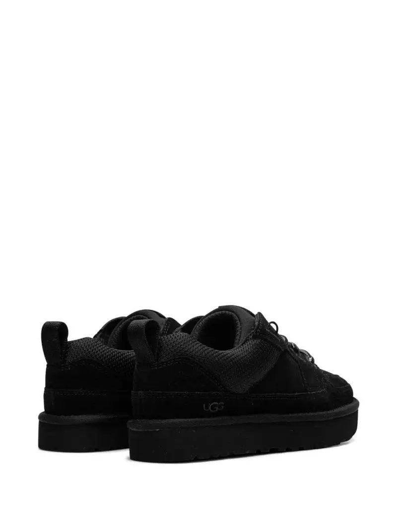 Sneakers in Pelle Scamosciata con Suola Piatta Nero miniatura 2