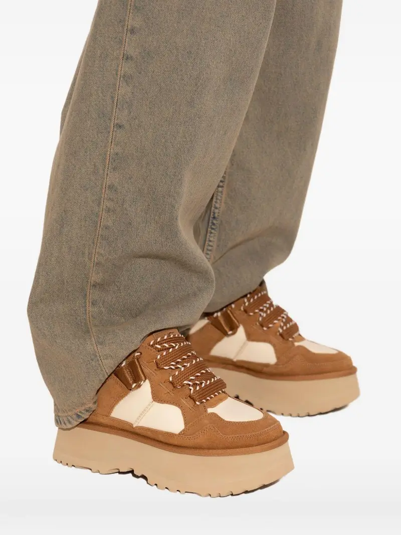 Sneakers Platform in Pelle Scamosciata Chestenut miniatura 3