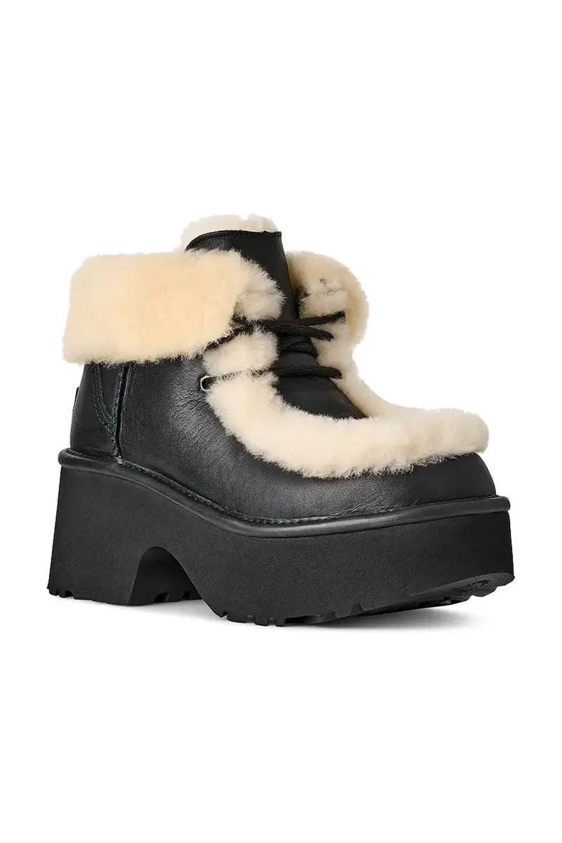 stivaletti alla caviglia in pelle Esmee Leather Lace Up donna colore nero 1176110.BLK miniatura 2