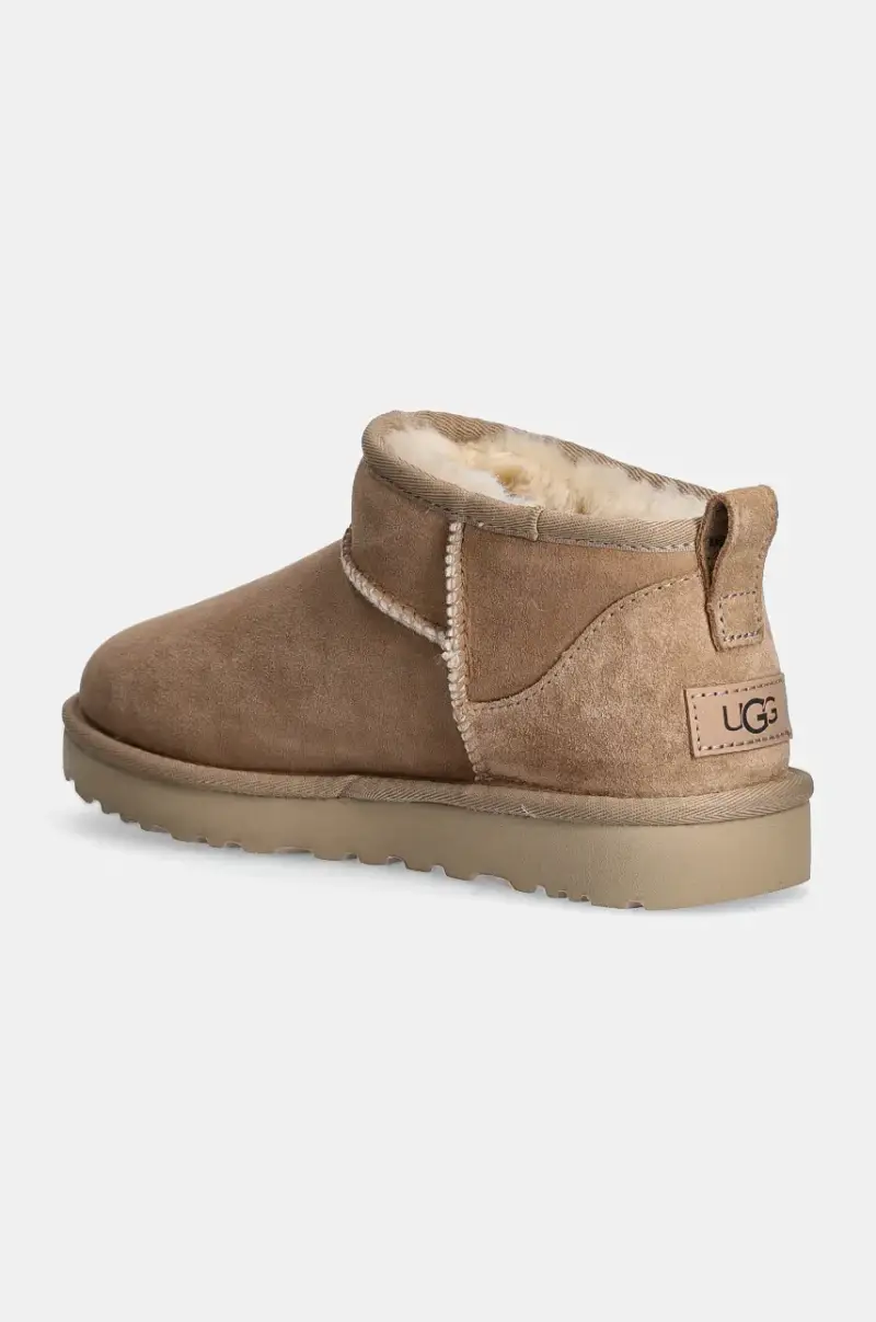 stivali da neve in camoscio Classic Ultra Mini 1116109.SAN Beige miniatura 3