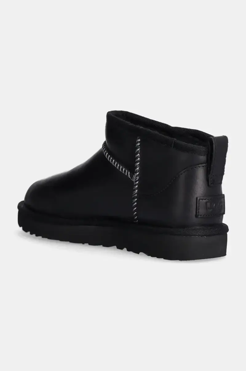 stivali da neve in pelle Classic Ultra Mini Lthr Regen Nero miniatura 3