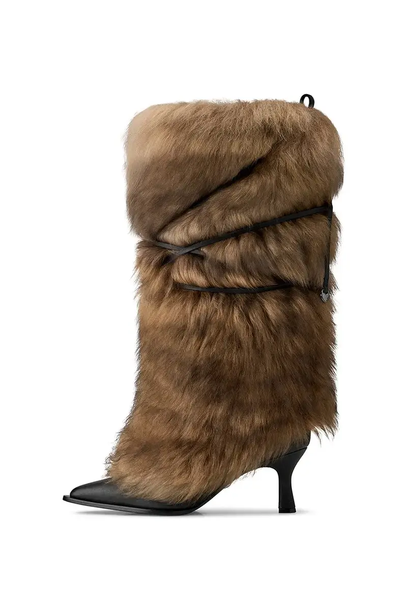 stivali x Ambush Fur Heel donna colore marrone 1176810.BRN miniatura 4