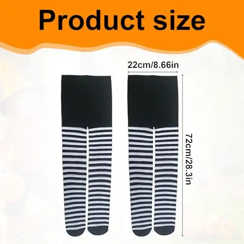 UILYNIU 2 Paia Collant per Bambini, Collant Opachi per Ragazze e Ragazzi, Collant a Righe, Righe Bianche e Nere miniatura 2
