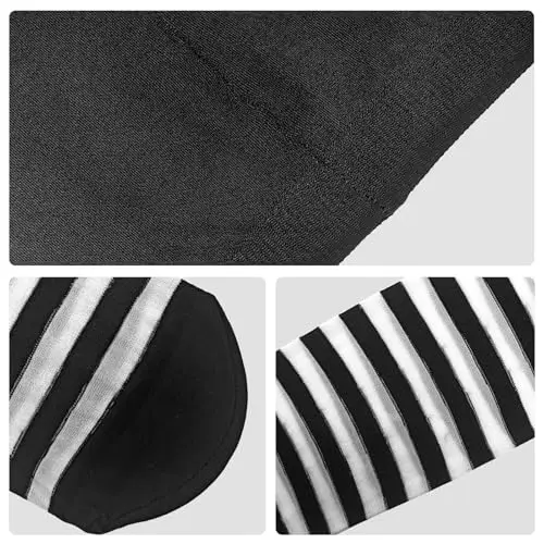 UILYNIU 2 Paia Collant per Bambini, Collant Opachi per Ragazze e Ragazzi, Collant a Righe, Righe Bianche e Nere miniatura 3