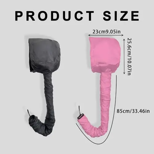 UILYNIU 2 Pezzi Nero RosaCasco Asciugacapelli Cuffia Asciugacapelli per Phon Diffusore Capelli Ricci Universale Cuffia miniatura 2