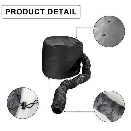 UILYNIU 2 Pezzi Nero RosaCasco Asciugacapelli Cuffia Asciugacapelli per Phon Diffusore Capelli Ricci Universale Cuffia miniatura 3