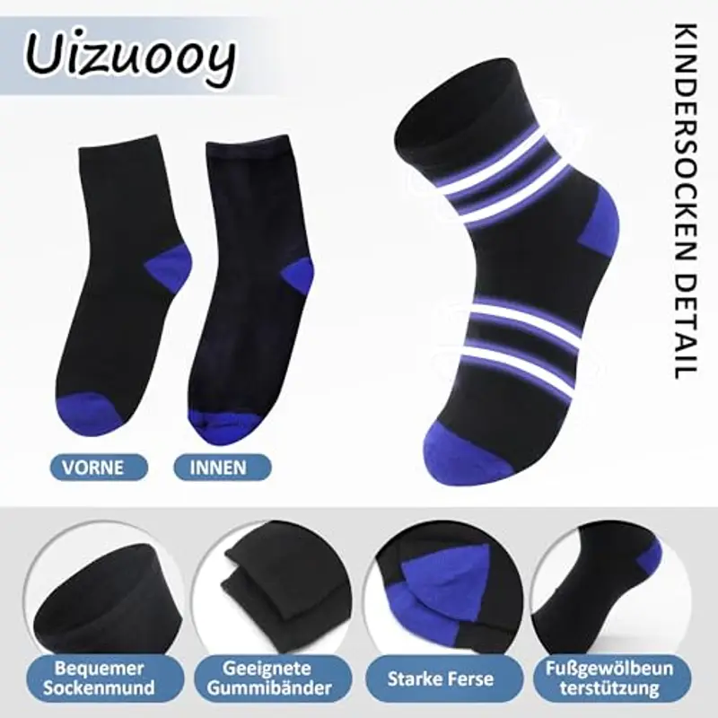 Uizuooy Calzini Bambini Ragazzi Ragazze Calzini Sportivi Calcio Cotone Unisex Calzini Colorati Calzini a Compressione miniatura 2