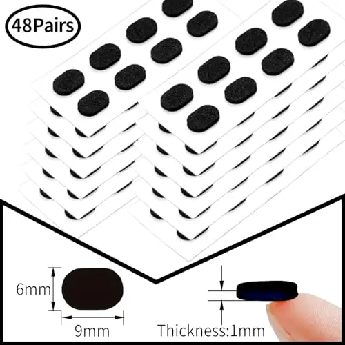 Ulawellor 48 Paia Naselli per Occhiali Adesivi, Naselli in Schiuma Morbida Naselli Antiscivolo per Occhiali Naselli per miniatura 3