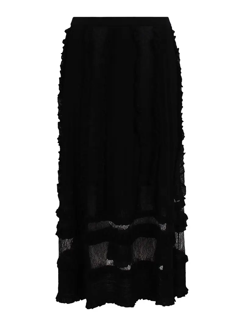 Gonna Vivian In Lana E Pizzo Nero