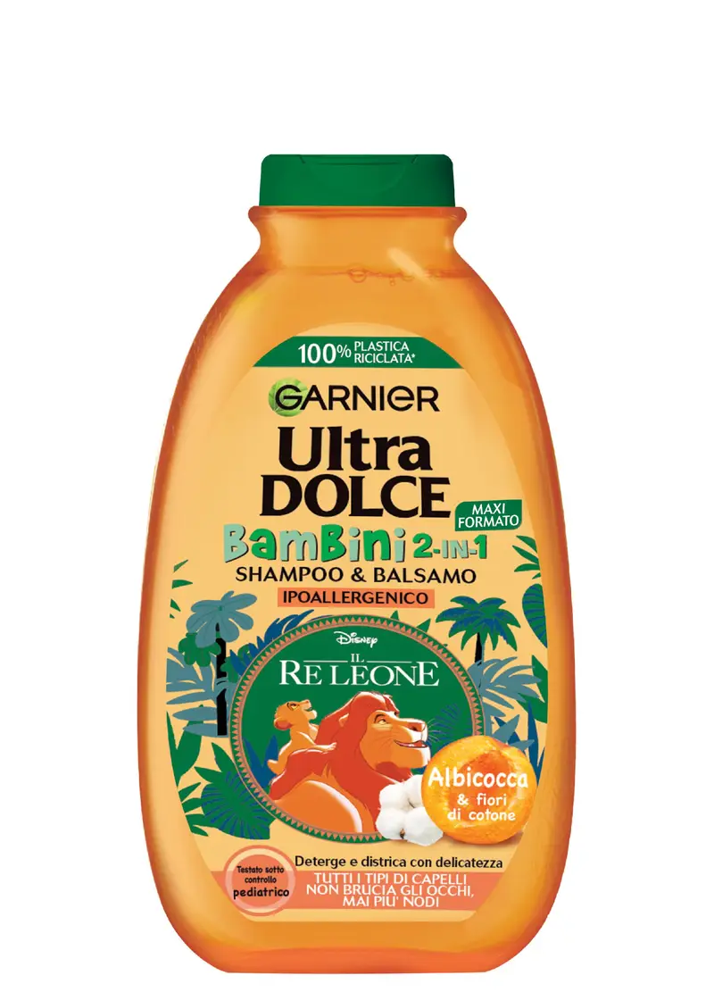 ULTRA DOLCE, Garnier Shampoo Bambini E Bambine Ultra Dolce Bambini Albicocca 2in1, Shampoo Delicato Ideale Per I Bambini, 300 Ml., Donna, Bianco, Taglia: FASUL