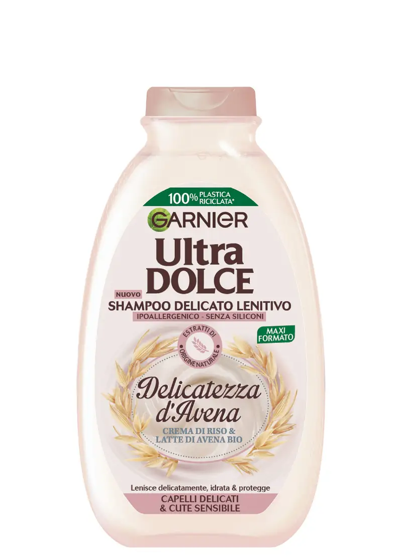 ULTRA DOLCE, Garnier Shampoo Ultra Dolce Delicatezza D'avena, Shampoo Per Capelli E Cute Delicati, 300 Ml., Donna, Bianco avorio, Taglia: FASUL