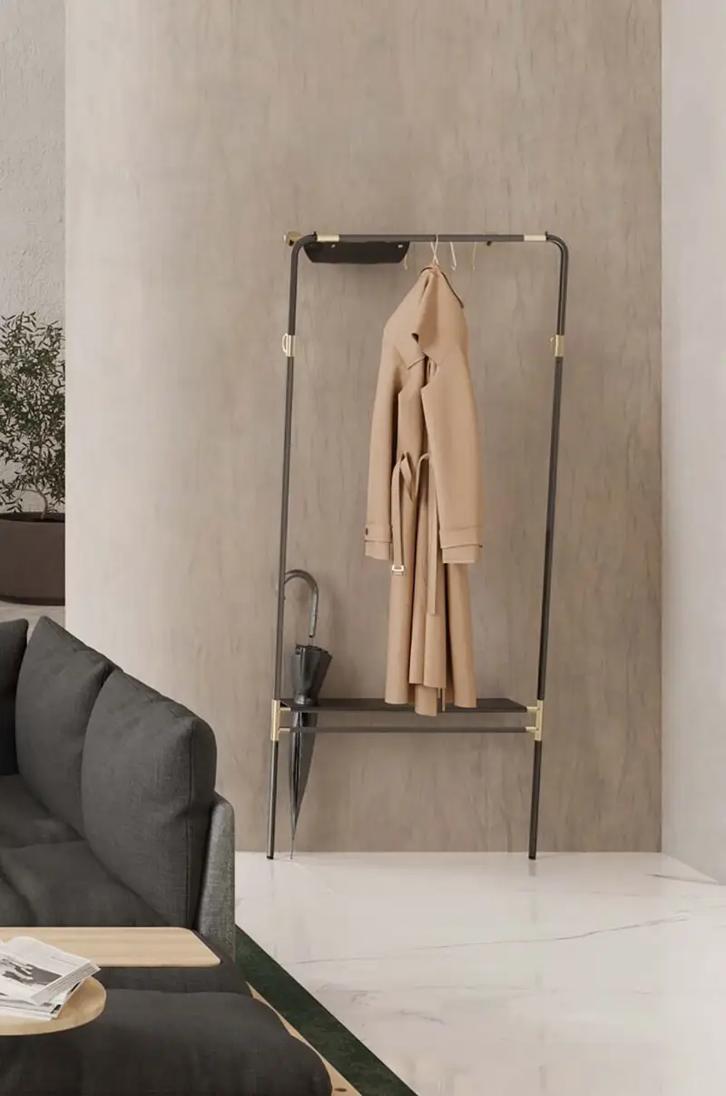 appendiabiti da parete Lean on me Nero miniatura 3