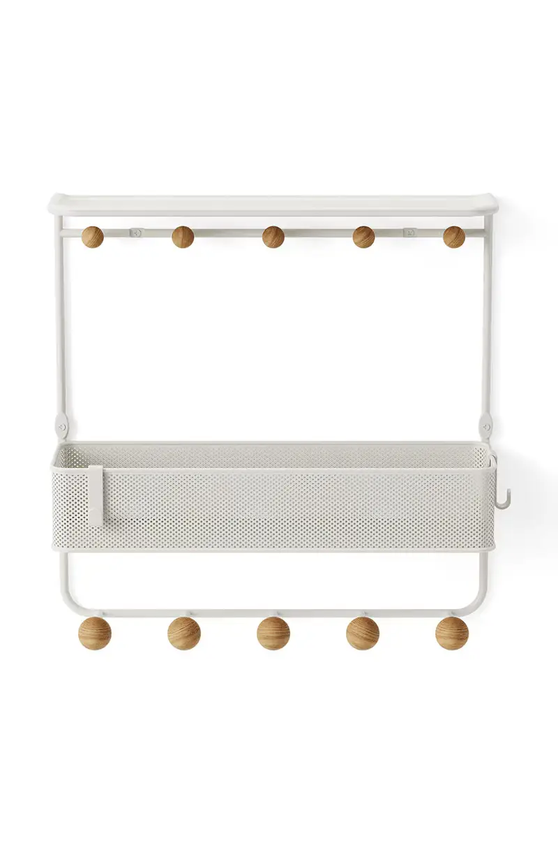 appendiabiti da parete con mensola Bianco