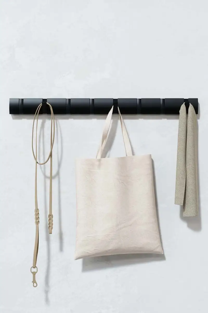 appendiabito da parete Nero miniatura 3