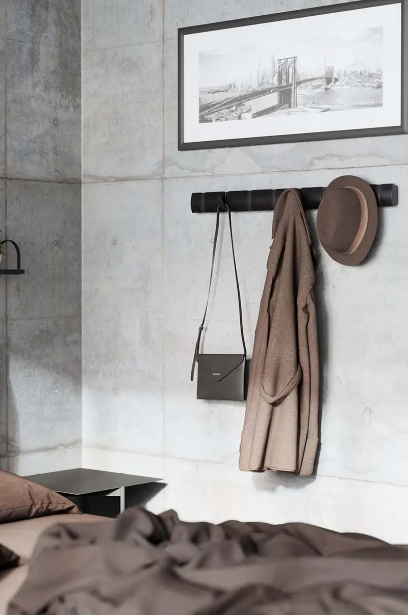 appendiabito da parete Nero miniatura 4