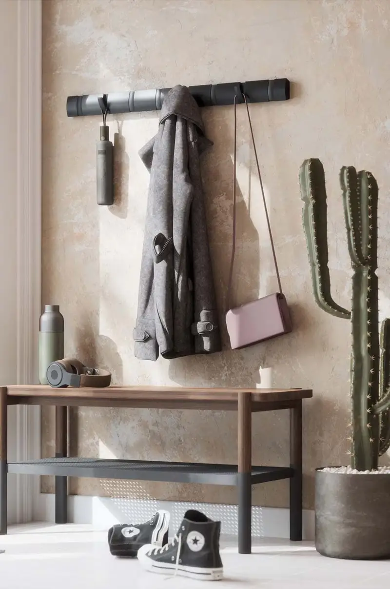 appendiabito da parete Nero miniatura 5