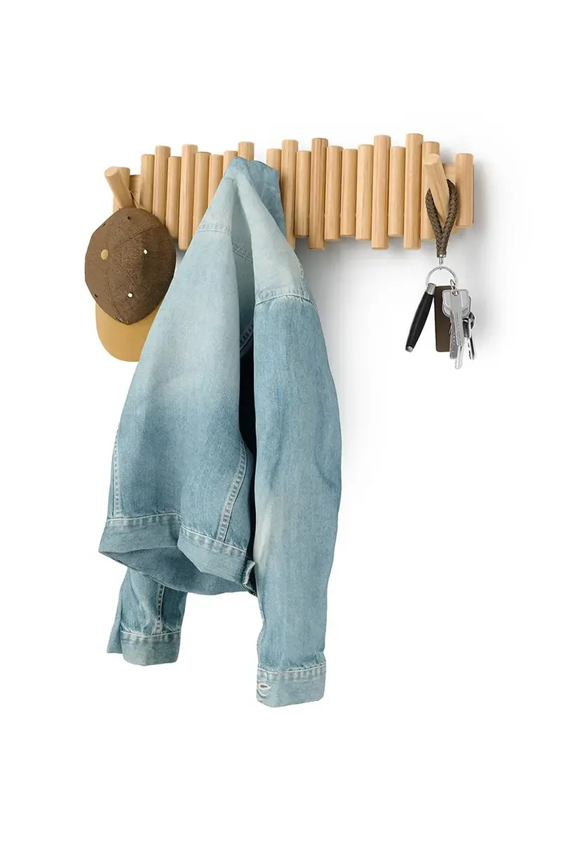 appendiabito da parete Picket Rail Hook 60 x 18 x 5 cm Beige miniatura 4