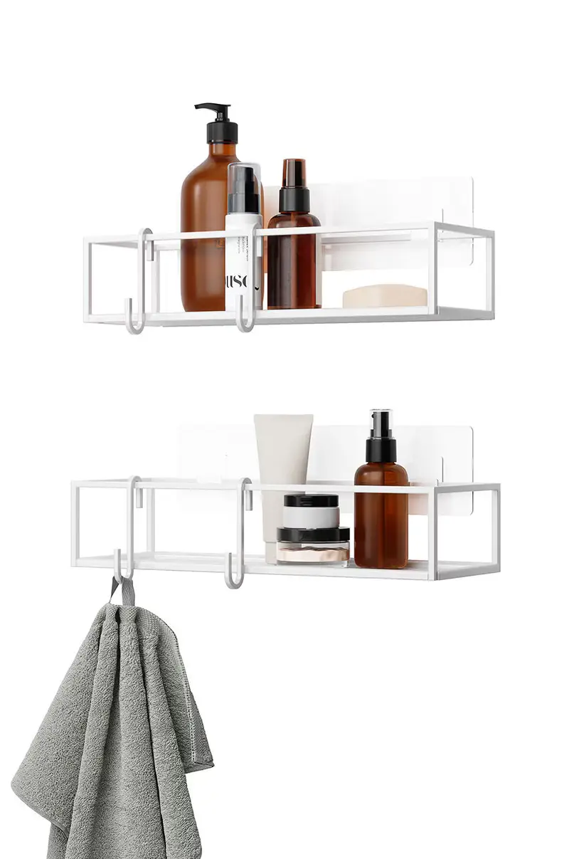 mensola da bagno (2-pack) Bianco miniatura 4