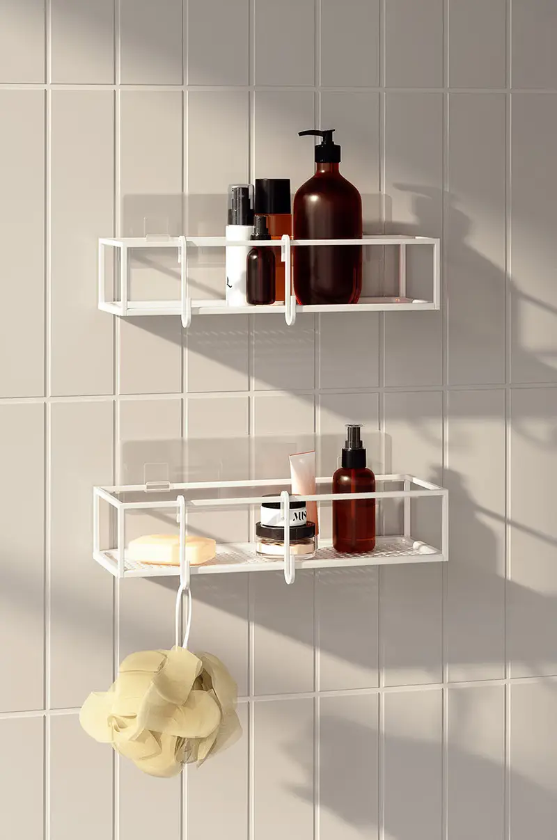 mensola da bagno (2-pack) Bianco miniatura 5