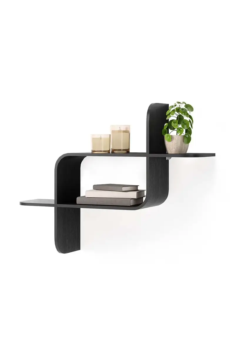 mensola Montage Wall Shelf Nero miniatura 3