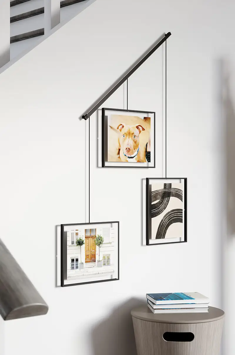 multifoto da parete cornice con asse Nero miniatura 4