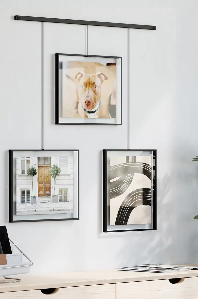 multifoto da parete cornice con asse Nero miniatura 5