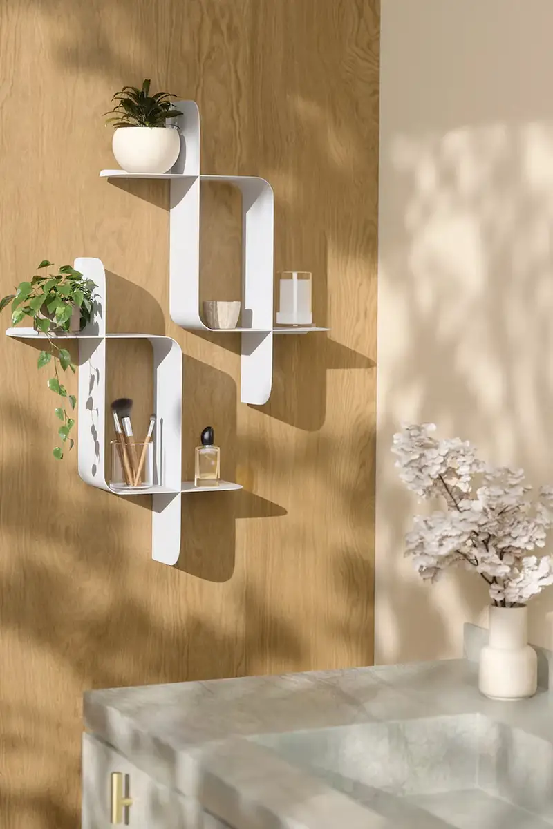 scaffale a parete Montage pacco da 2 Bianco miniatura 5