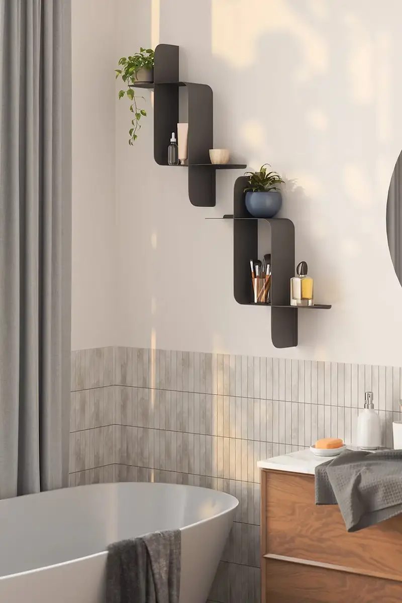 scaffale a parete Montage pacco da 2 Nero miniatura 5