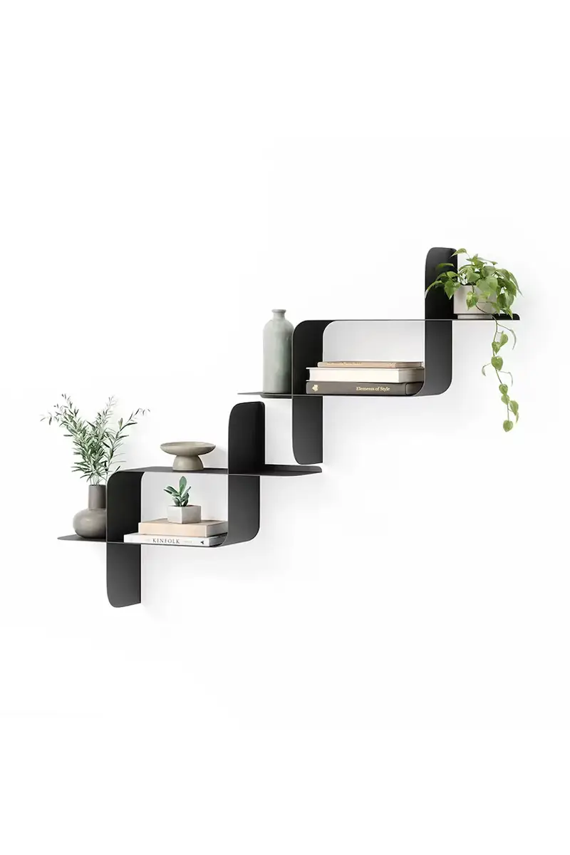 scaffale a parete Montage pacco da 2 Nero