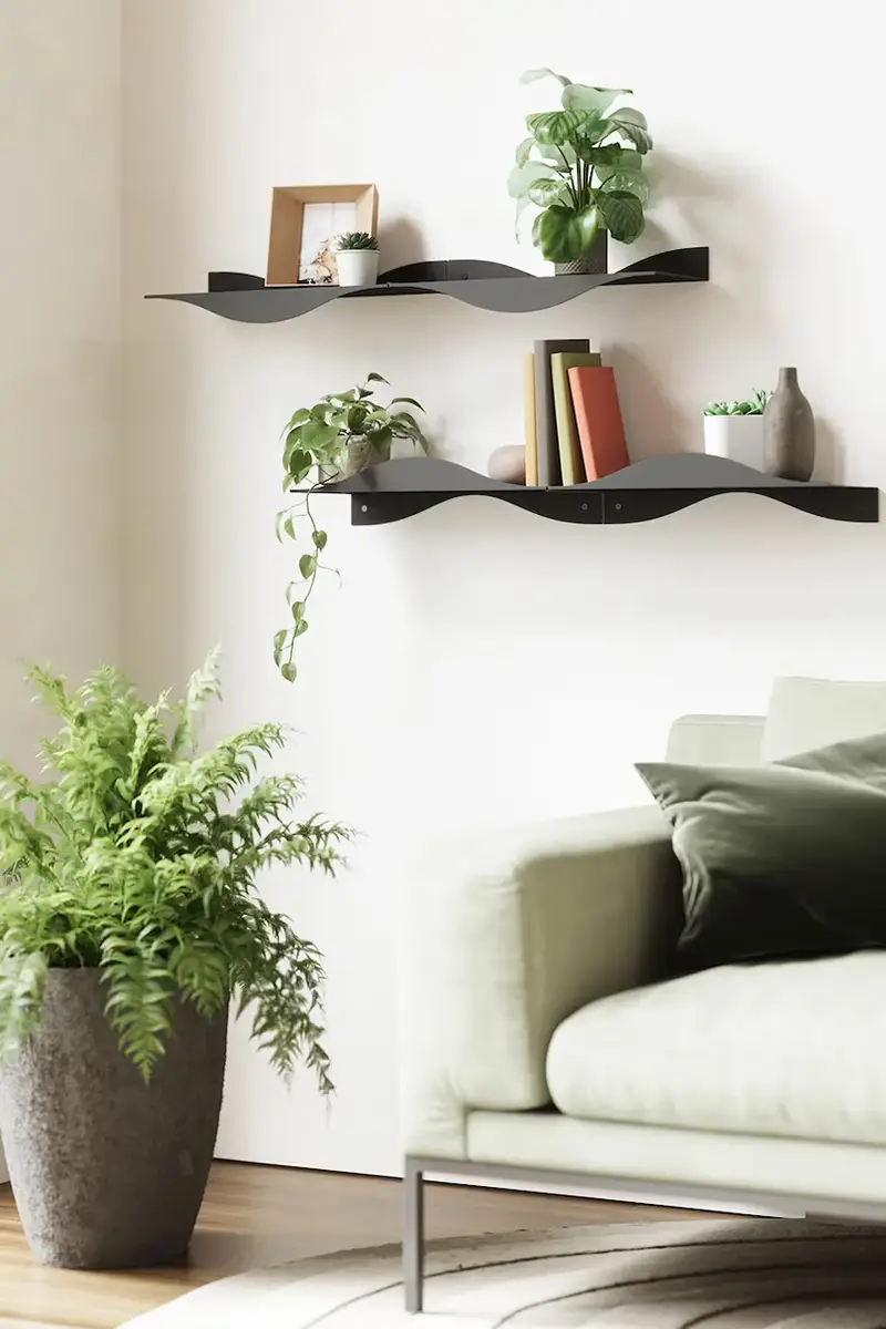 scaffale a parete Surf 43, 1 x 17, 7 x 9, 9 cm pacco da 2 colore nero miniatura 4