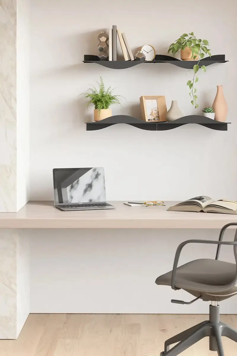 scaffale a parete Surf 43, 1 x 17, 7 x 9, 9 cm pacco da 2 colore nero miniatura 5