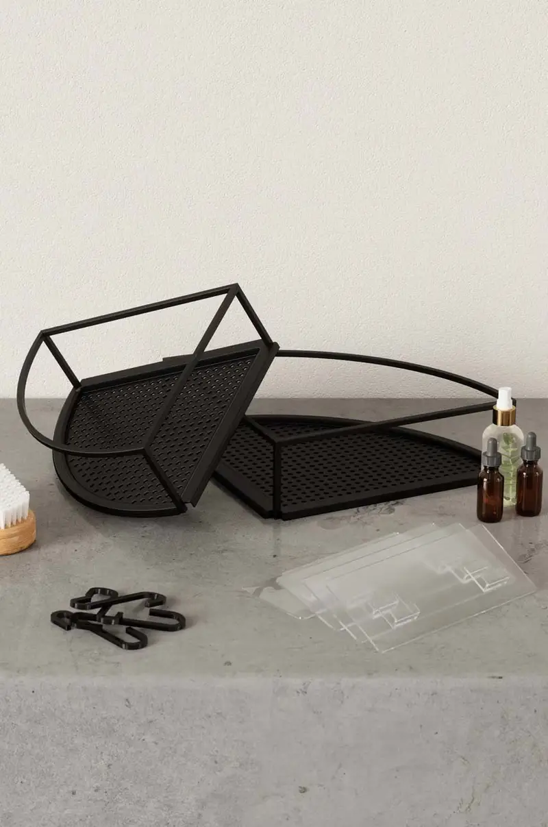 set mensole angolari doccia pacco da 2 Nero miniatura 3