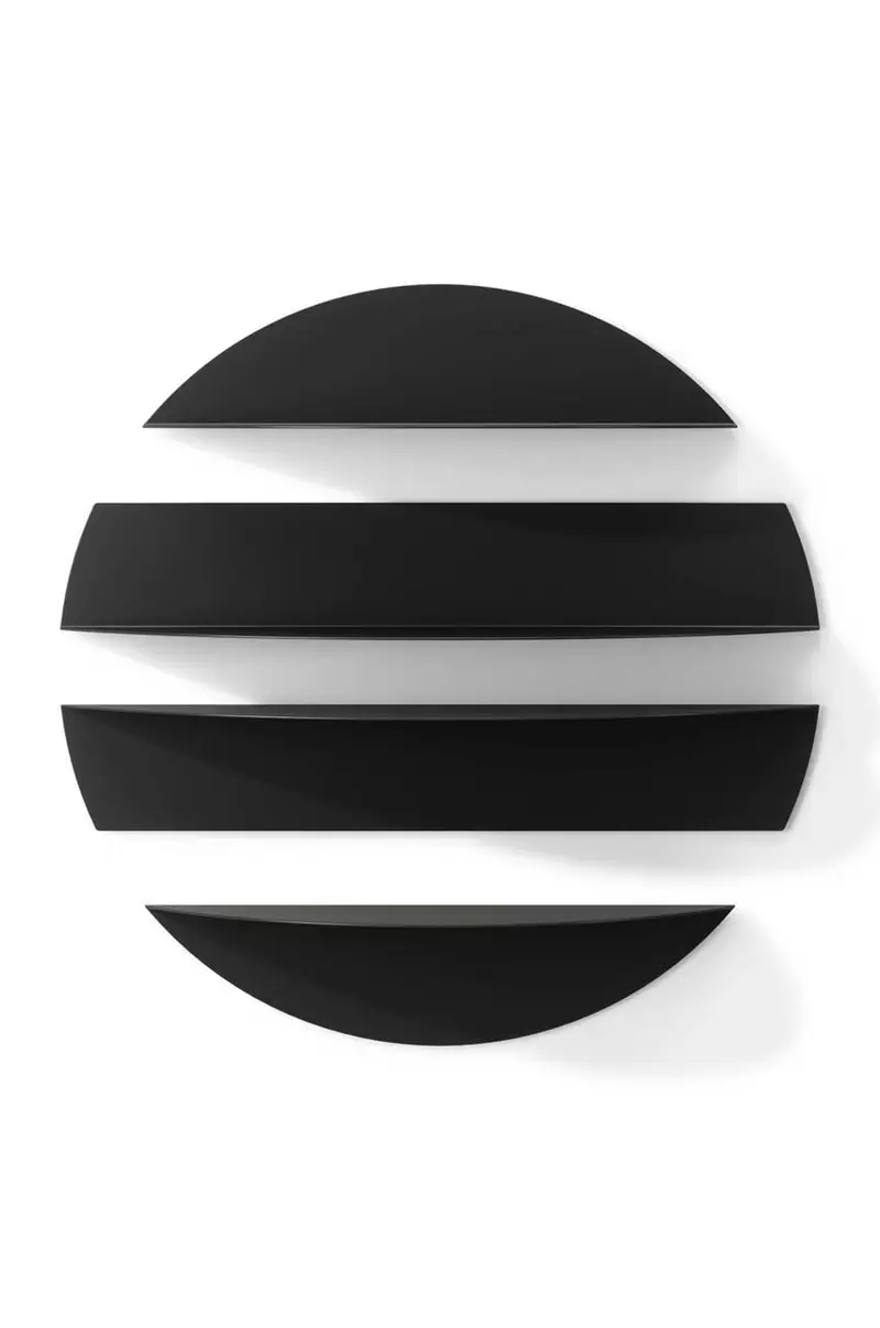 set mensole da parete pacco da 4 Nero