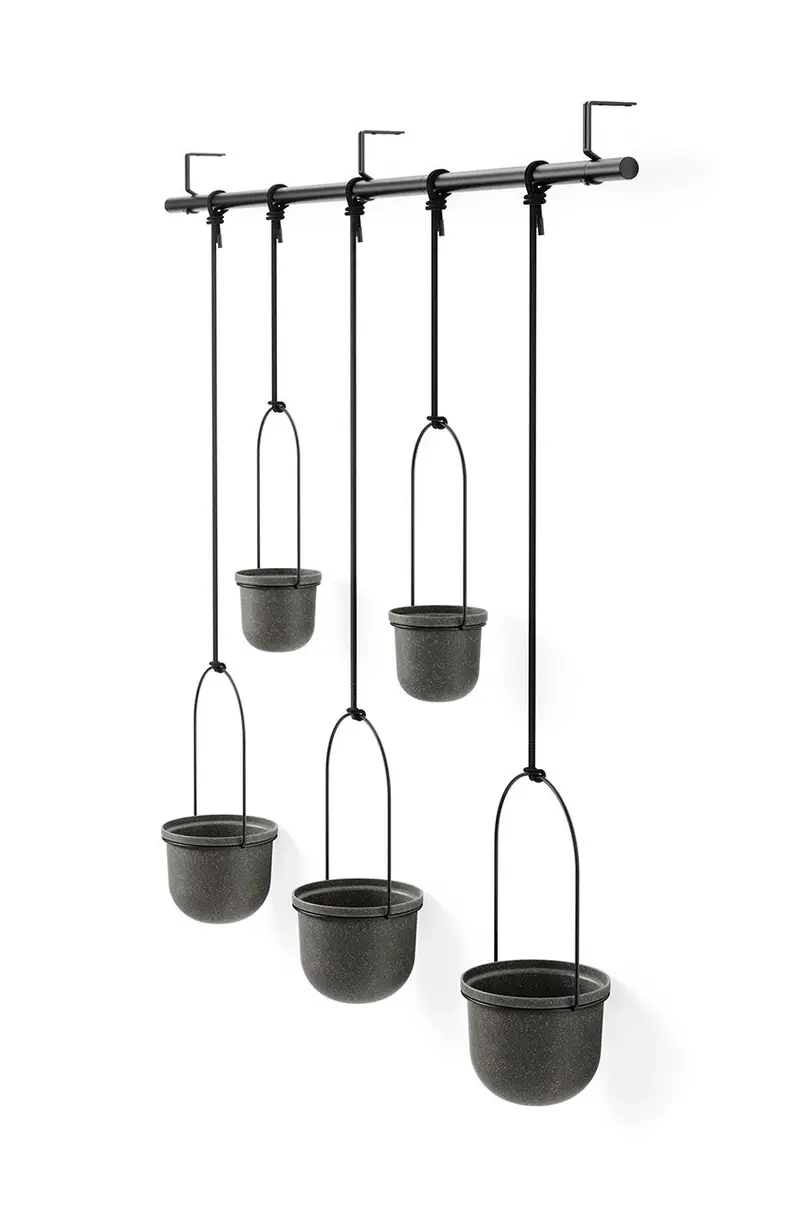 set vasi da fiori da parete (5-pack) Nero
