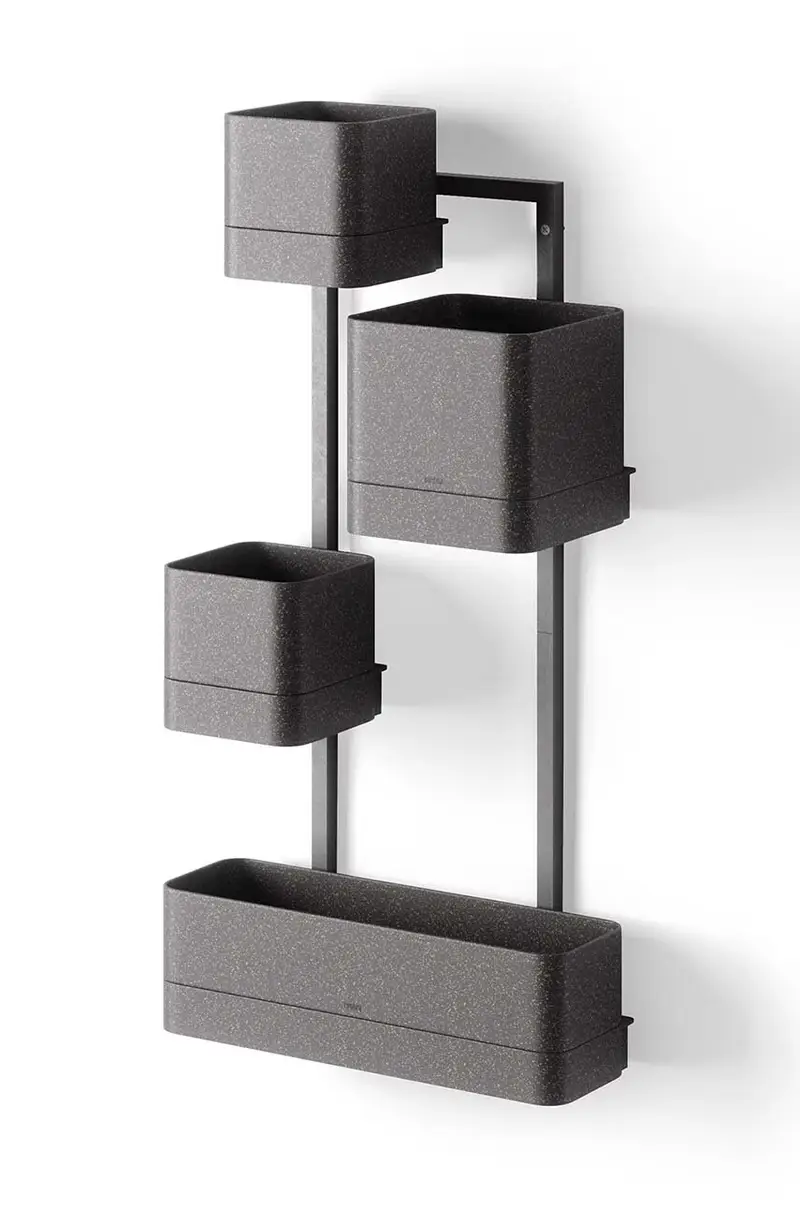set vasi da fiori da parete Cubiko Nero miniatura 2