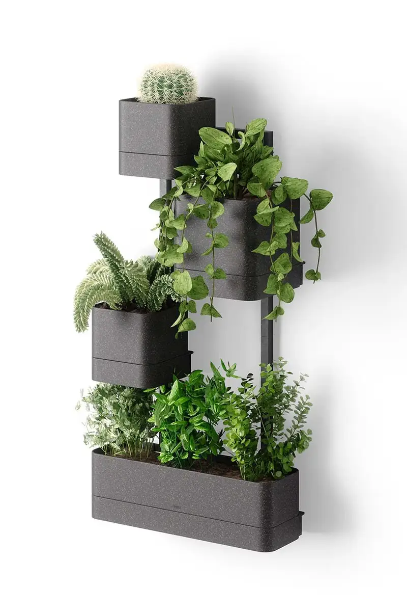 set vasi da fiori da parete Cubiko Nero miniatura 3