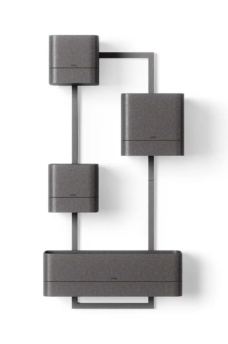 set vasi da fiori da parete Cubiko Nero