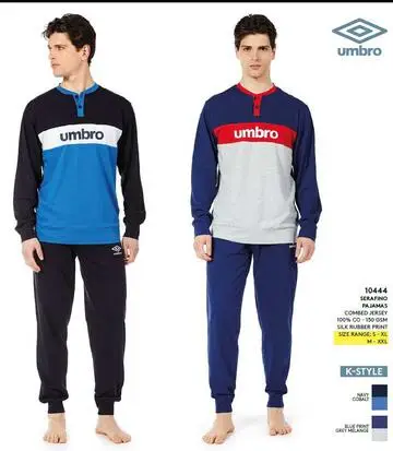 Pigiama uomo a manica lunga in jersey di cotone Umbro 10444