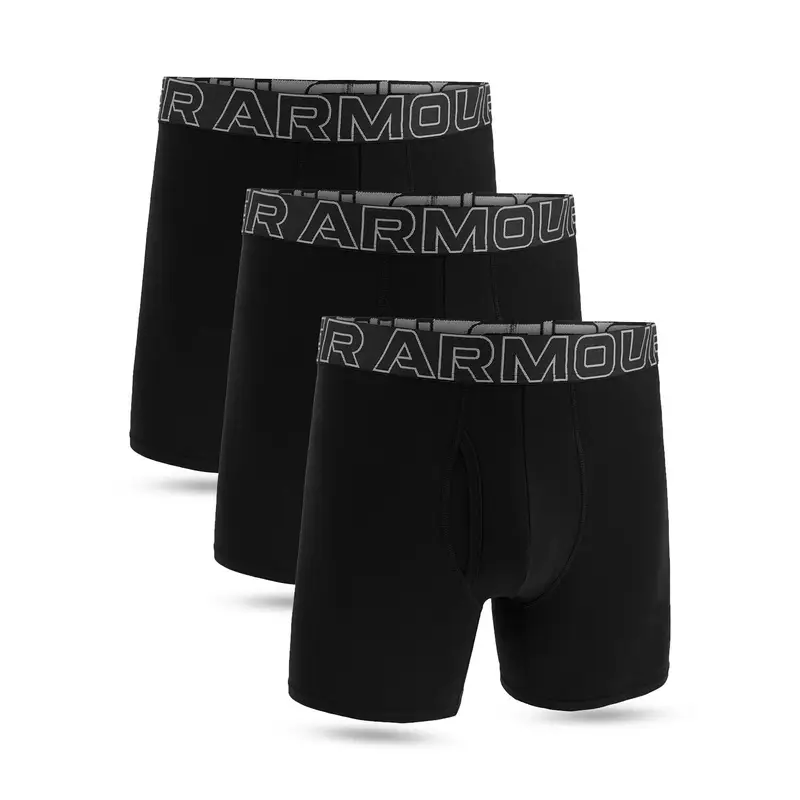 Boxer Uomini Confezione da 3 Aderente alla figura-UA PERFORMANCE COTTON - SOLID | Under Armour Nero