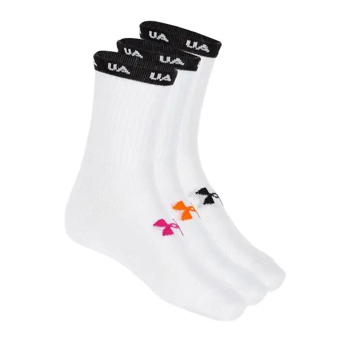 Calzini da allenamento Under Armour Essential Nv Mid Crew 3P da donna | Under Armour Bianco