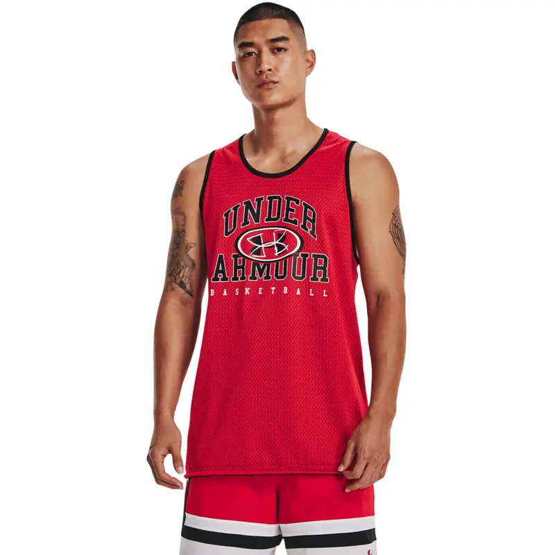 Canottiera Under Armour Baseline Reversible Cotton Tank. Rosso. Uomini | Under Armour