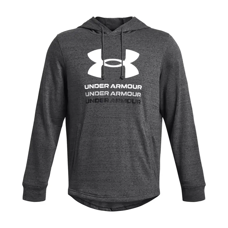 Cappuccio con grafica Under Armour Rival Terry da uomo | Under Armour Grigio asfalto