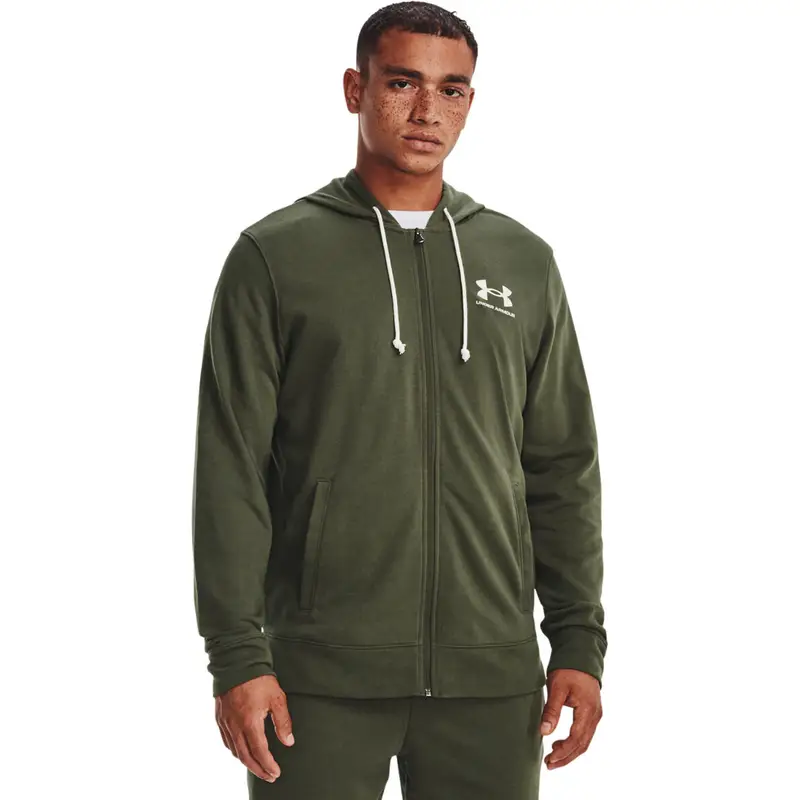 Cappuccio Under Armour Rival Terry LC FZ. Verde. Uomini | Under Armour