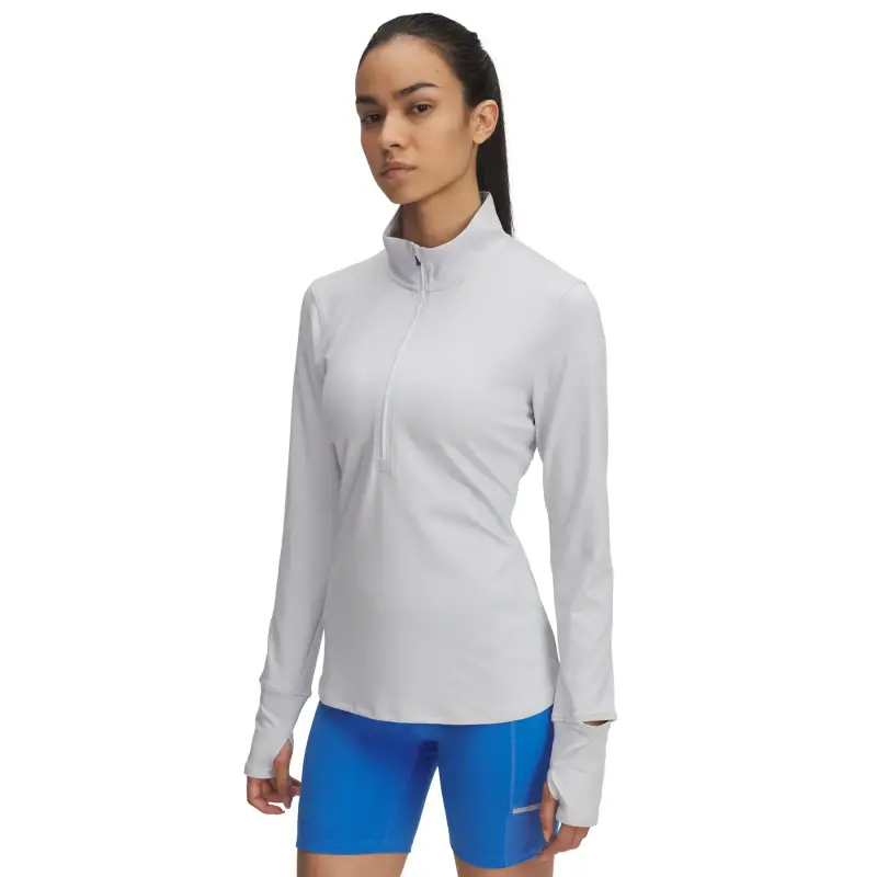 Drill top allenamento da donna con 1/2 zip Under Armour Qualifier Gris