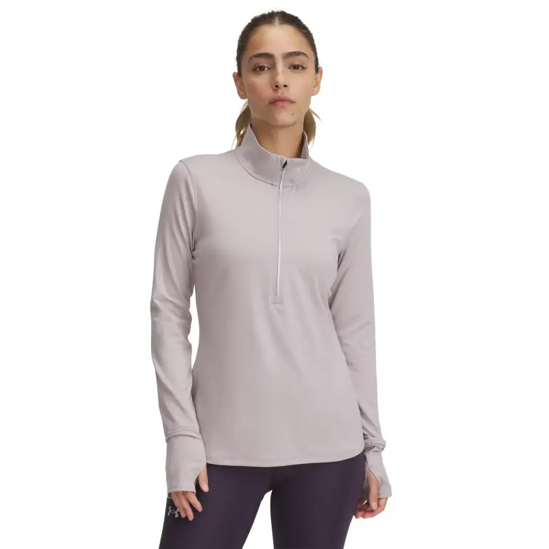 Drill top allenamento da donna con 1/2 zip Under Armour Qualifier Run Gris