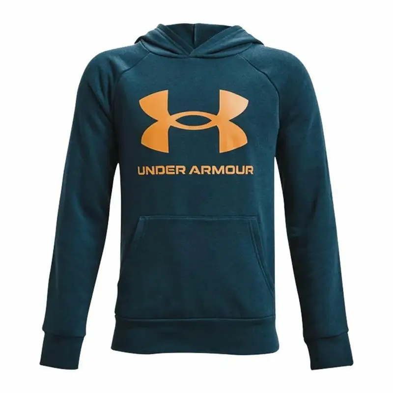 Felpa con Cappuccio Bambino Under Armour Rival Fleece Hoodie Ciano | Under Armour Blu ciano